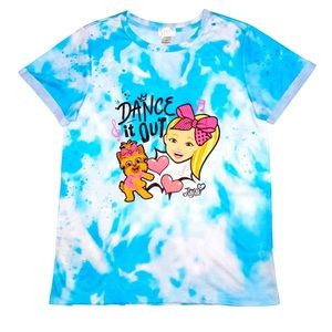 NEW JOJO SIWA Tie Dye Tee Shirt DANCE IT OUT Jojo & BowBow Large Blue Girl’s